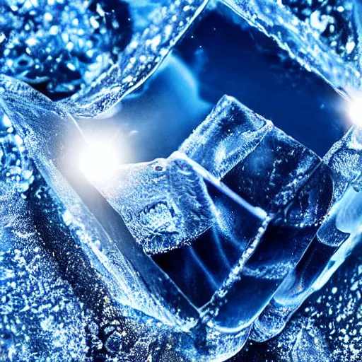 Prompt: an ice cube under the sunlight, sparkling, 8 k, photorealistic