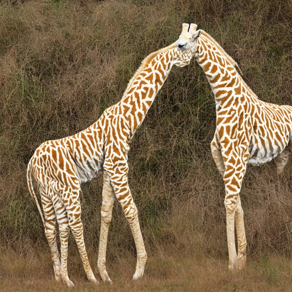 Image similar to texture of an albino giraffe and bengal tiger, 4k