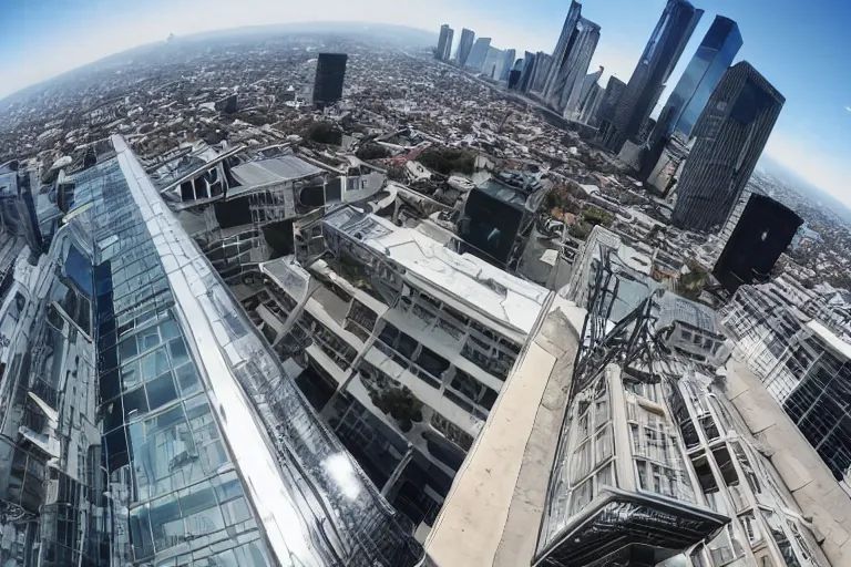 Image similar to first person perspective pov of parkour at high buildings