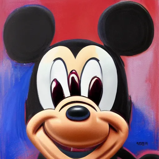 Image similar to facial portrait of lebron james, lebron james dressed as mickey mouse, oil on canvas by william sidney mount, digital art, award winning
