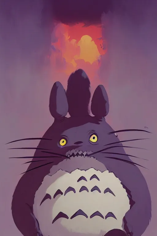 Image similar to Horror Totoro portrait, by Jesper Ejsing, RHADS, Makoto Shinkai and Lois van baarle, ilya kuvshinov, rossdraws global illumination