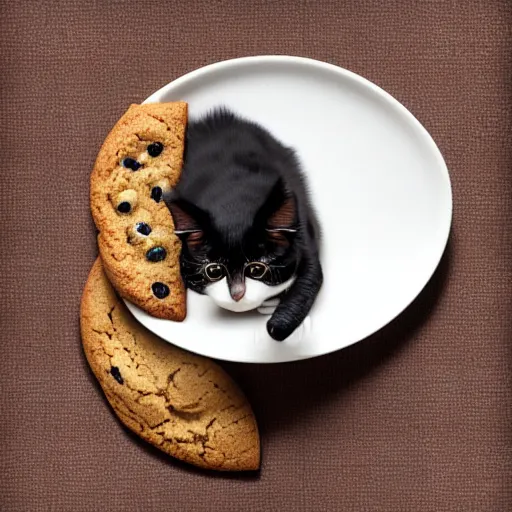 Prompt: cat eating a cookie, 4k realistic photo