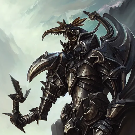 Image similar to portrait of humanoid mosquito resembling a knight in black monstrous armor with two dragonfly wings, league of legends splash art, hearthstone splash art, full body shot, rule of thirds, ultrafine hyperrealistic detailed face, artgerm, greg rutkowski, trending on artstation, 8 k, intricately detailed, highly detailed