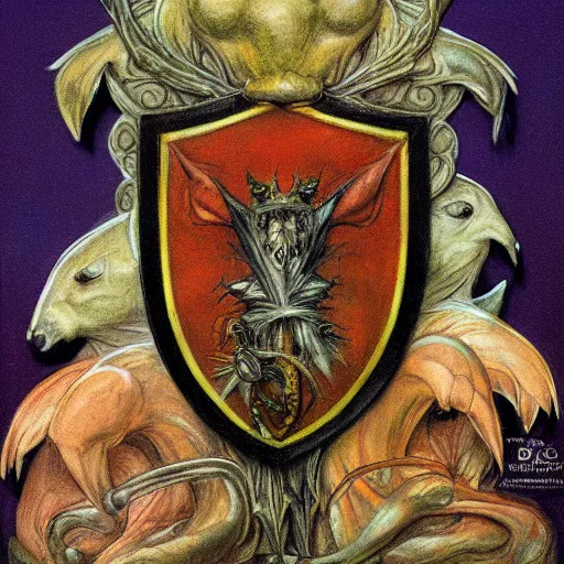 Image similar to coat of arms by brian froud