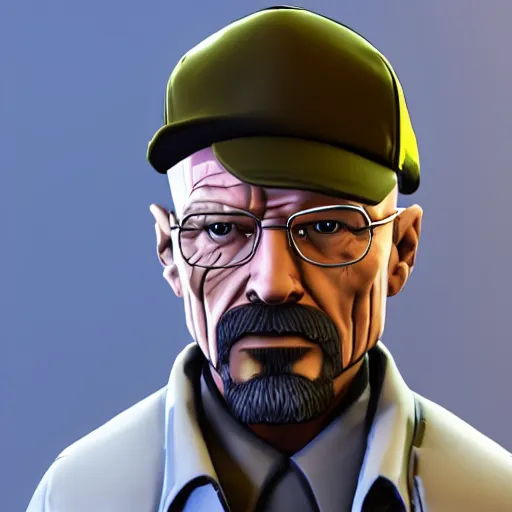 Prompt: walter white fortnite skin, 3 d model, high resolution