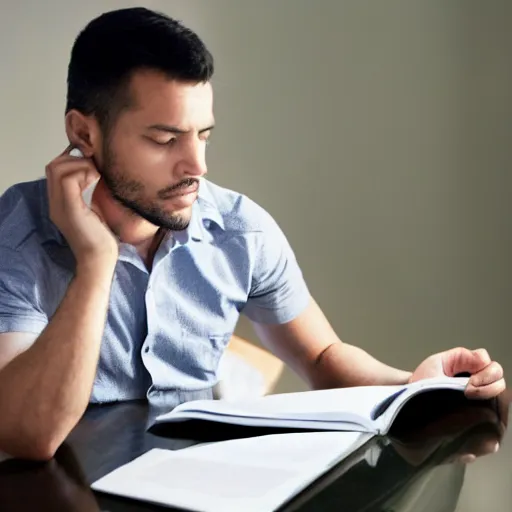 Prompt: A man absorbing all of the knowledge