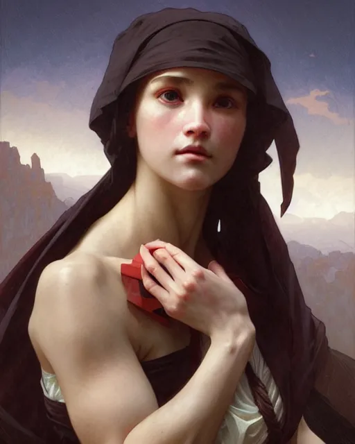 Image similar to a portrait of suffering, concept art, smooth, sharp focus, illustration, art by artgerm and greg rutkowski and alphonse mucha and william - adolphe bouguereau