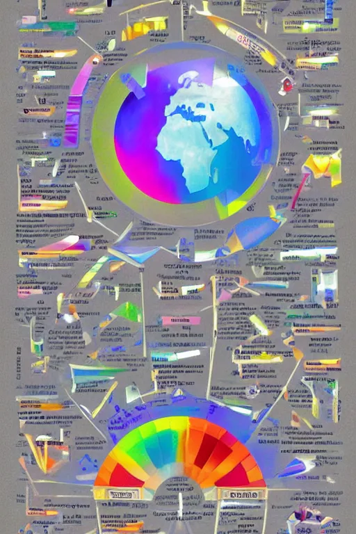 Image similar to a collection of prisms of all the chemical elements in the world