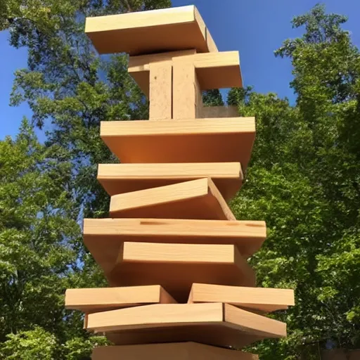 Image similar to Jenga tower designed by Frank Lloyd