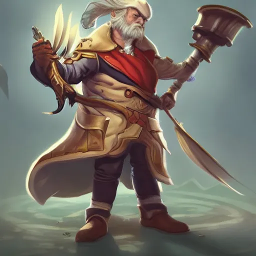 Image similar to John adams as a league of legends character, art by riot studios and Jason chan, trending on artstation,