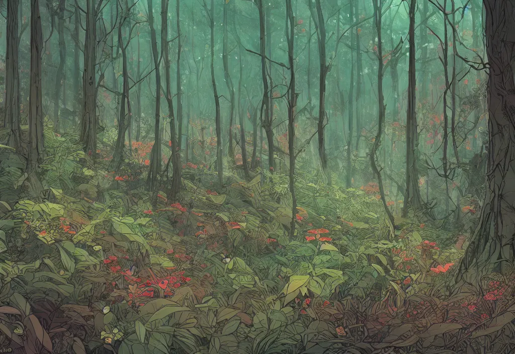 Prompt: handmade illustration of a beautiful forest in spring, line art, ink, watercolor by Kilian Eng and by Jake Parker, winning-award masterpiece, fantastic, octane render, 8K HD Resolution, High quality image