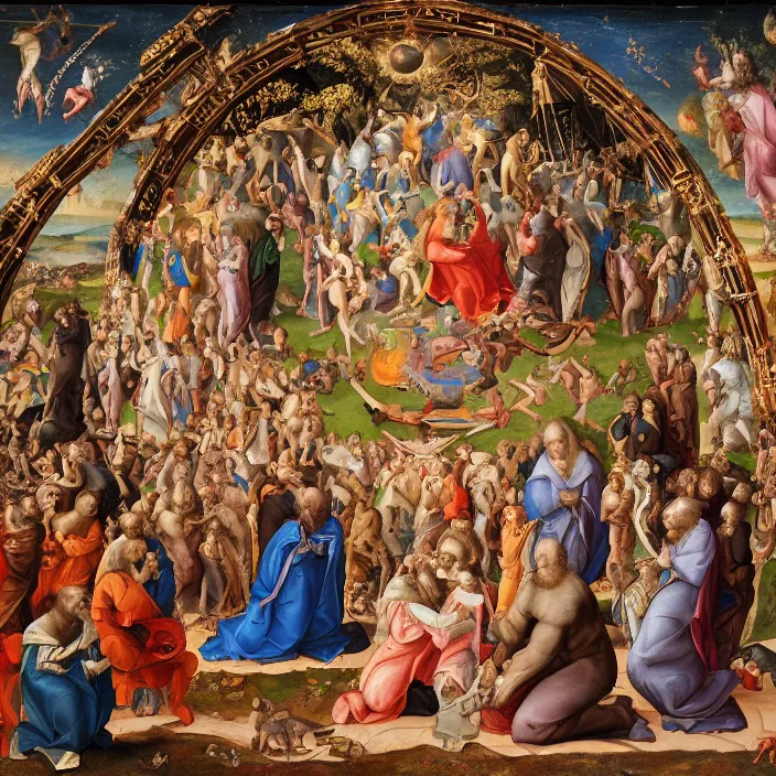 Prompt: the cosmic event at which the unity and the trinity ruptured, creating the false christian god, 16th century painting, unreal engine