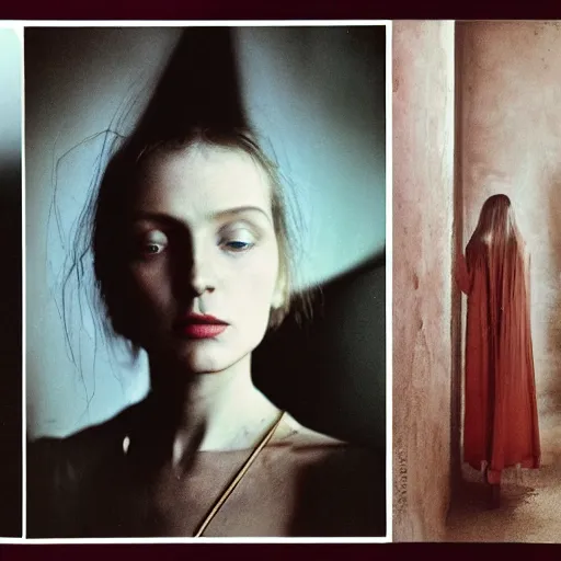 Image similar to 3 5 mm color photography, beksinski and fritz lang and annie liebovitz, vogue shoot