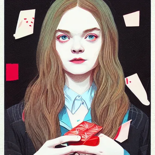 Image similar to Elle Fanning in Prey picture by Sachin Teng, asymmetrical, dark vibes, Realistic Painting , Organic painting, Matte Painting, geometric shapes, hard edges, graffiti, street art:2 by Sachin Teng:4