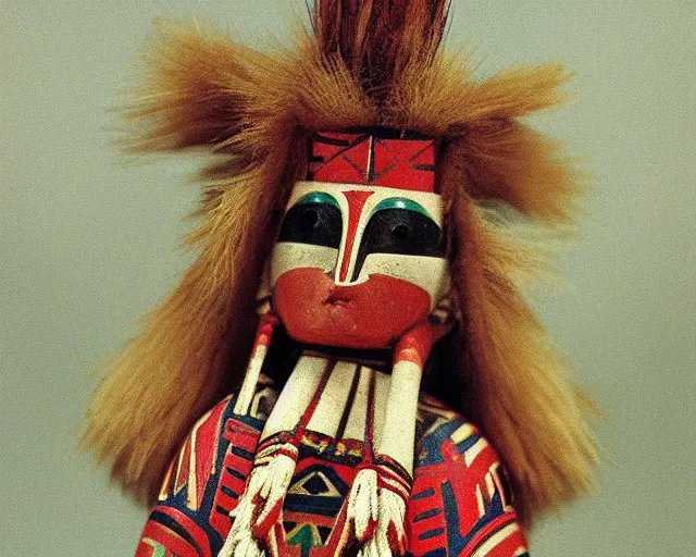 Image similar to detailed photo of a Hopi kachina dolls, by Alphonse Mucha, sharp high quality