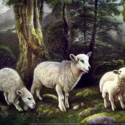 Image similar to when the lambs is lost in the mountain they is cry. sometime come the mother. sometime the wolf