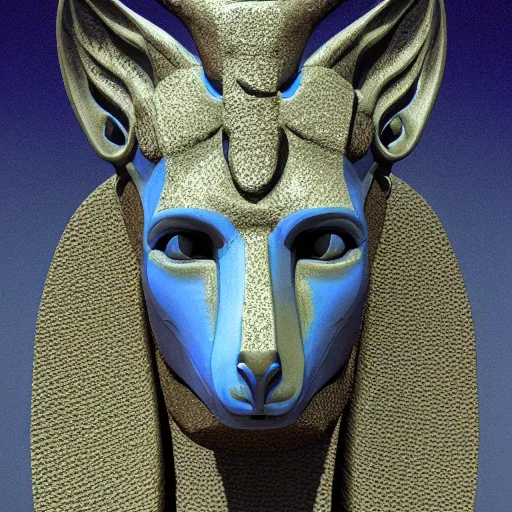 Prompt: anubis head, highly detailed, digital sculpture, colored