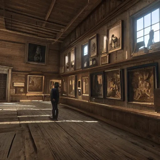 Image similar to Inside a museum in Red Dead Redemption 2