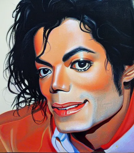 Prompt: portrait of michael jackson by philip pearlstein, high quality, high detail