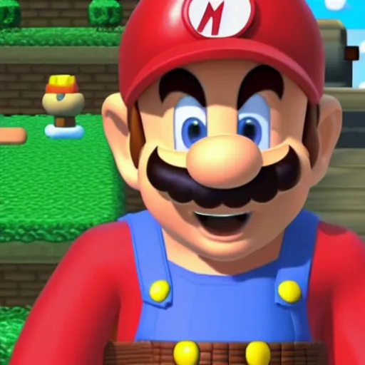 Image similar to tom hanks as mario in mario 6 4 for the nintendo 6 4, video game screenshot