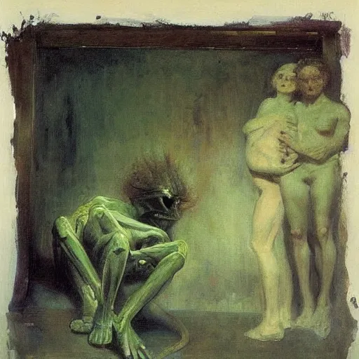 Image similar to alien by ilya repin