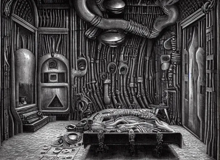 Image similar to a room by h. r. giger