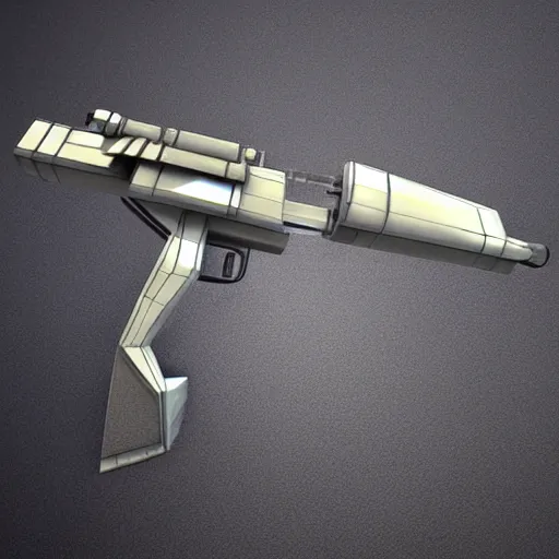 Prompt: 3 d mechanical gun blade, hard surface model, 3 d weapon, cute, futuristic, sleek, gunpla