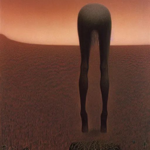 Image similar to an oil painting of a long dream by Zdzisław Beksiński and junji ito