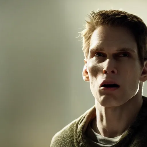 Prompt: Live Action Still of Jerma in Twilight, real life, hyperrealistic, ultra realistic, realistic, highly detailed, epic, HD quality, 8k resolution, body and headshot, film still