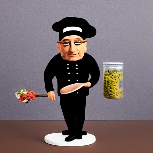 Prompt: albert hofmann cosplay celebrity chef, stop motion vinyl action figure, plastic, toy, john stezaker style