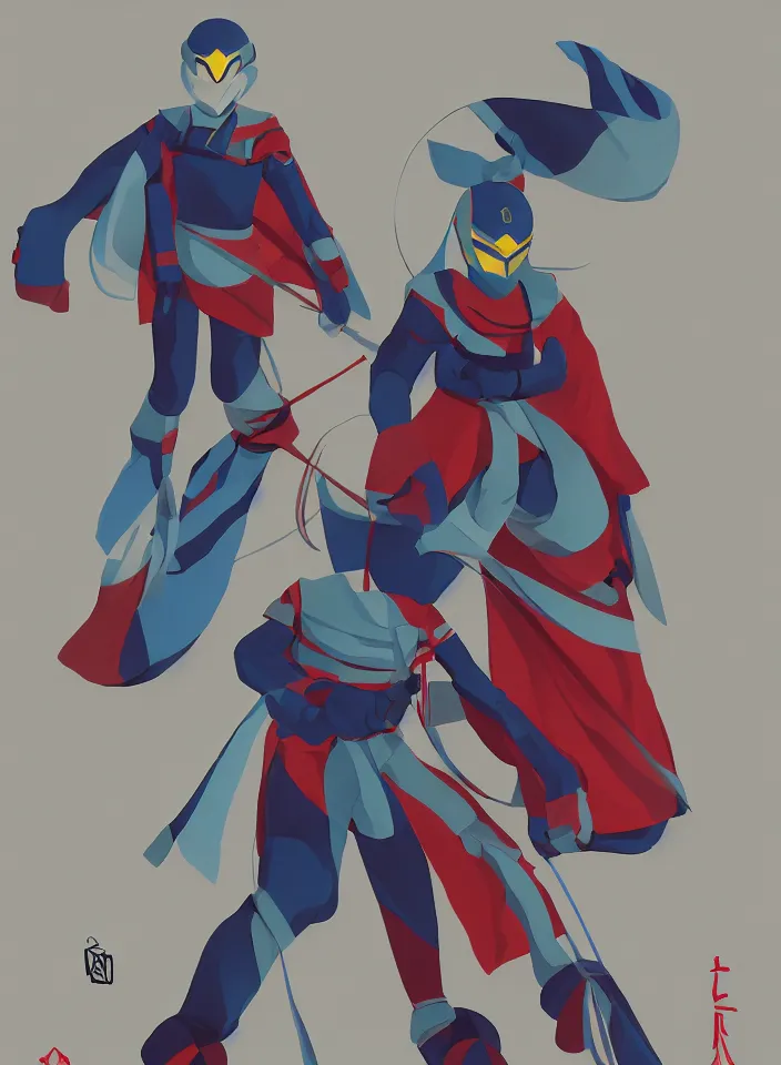 Image similar to sfumato renaissance digital painting of a ninja shaman, modern minimal isei miyake outfit, in the style of syd mead, jeremy cowart, concept art in the style of megaman x zero