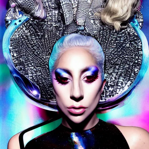 Image similar to lady gaga artpop act 2 album cover shot by nick knight, full body, artpop, jeff koons, canon, highly realistic. high resolution. highly detailed. dramatic. 8 k. 4 k.