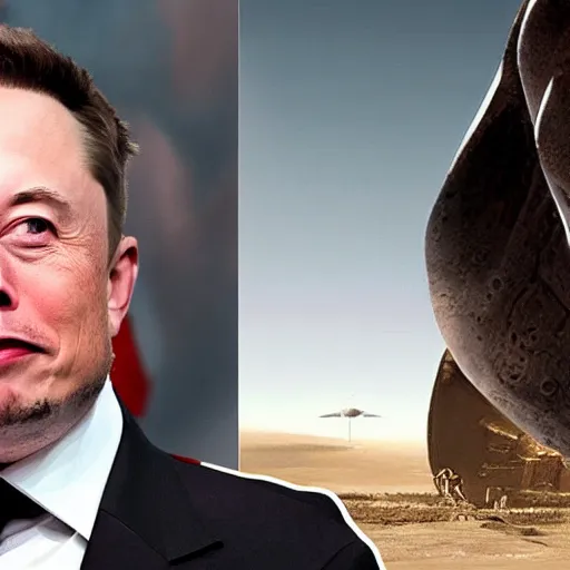 Image similar to Elon Musk as Emperor Shaddam IV, in Dune