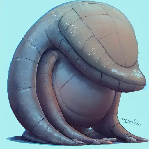 Image similar to huge alien slug creature, cute, creature design, artstation