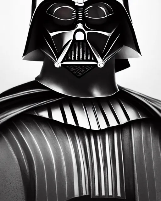 Prompt: darth vader, portrait, fantasy art, in the style of artgerm, illustration, epic, fantasy, intricate, hyper detailed, artstation, concept art, smooth, sharp focus, ray tracing, vibrant, photorealistic, simon bisley, fabry glenn