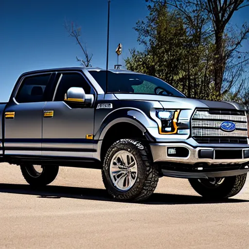 Prompt: an armored ford f-150, 4k, high detail, high-resolution photograph, professional photography, ultra-detail