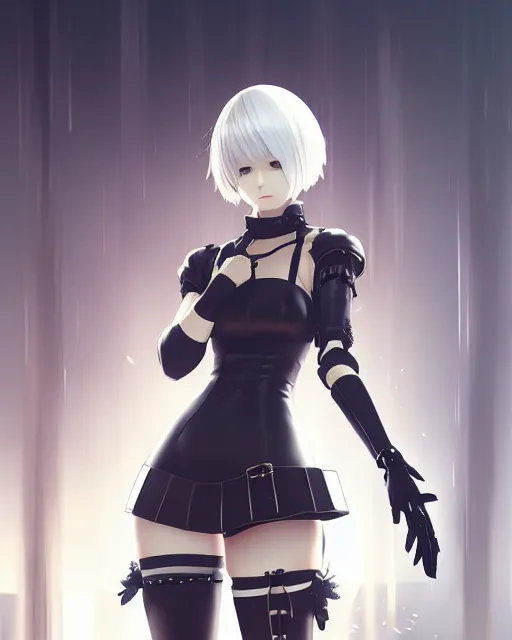 Prompt: An anime portrait of 2B from Nier Automata, by Stanley Artgerm Lau, WLOP, Rossdraws, James Jean, Andrei Riabovitchev, Marc Simonetti, and Sakimichan, tranding on artstation