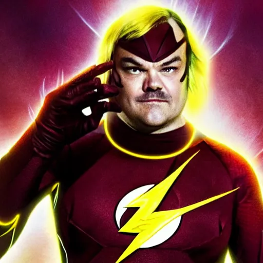 Image similar to jack black as the flash by dc comics