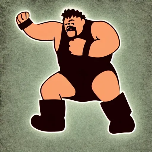 Image similar to tugboat the wrestler giving a peace sign, photorealistic, hyper realistic, photograph