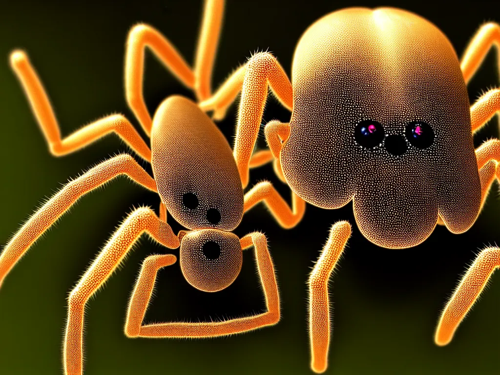 Image similar to australian spider with 1 0 0 eyes, shiny, translucent, terrifying, creepy, realistic, hdr dramatic lighting, grotesque, disgusting, frightening