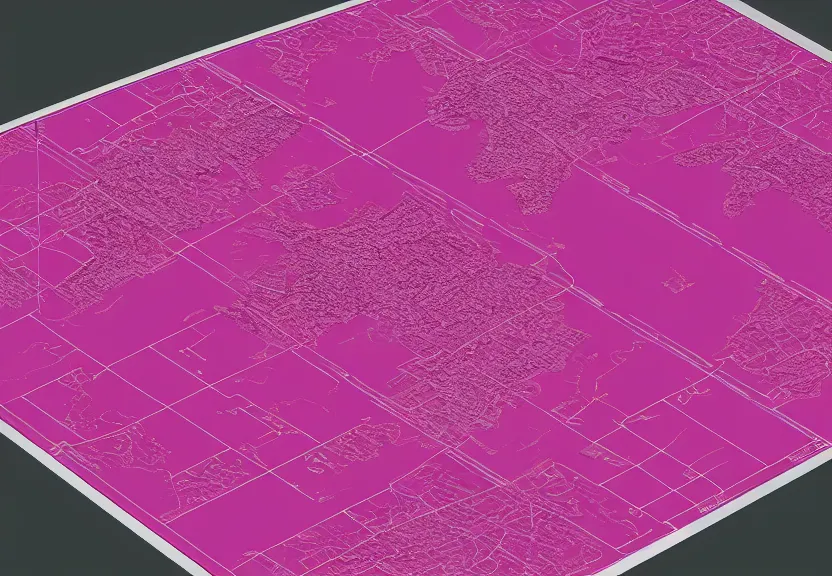 Prompt: “magenta theme, war tactic table with a map on it, unfinished borders, 4k, 3D, view from the side”