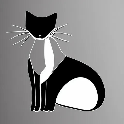 Image similar to minimalist cat doodle black and white