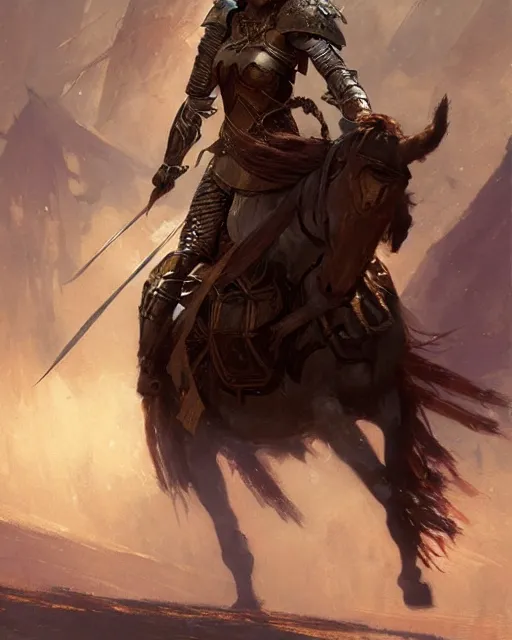 Image similar to a fierce warrior princess in full armor, fantasy character portrait by greg rutkowski, gaston bussiere, craig mullins, simon bisley