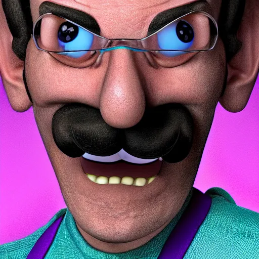 Prompt: stunning award winning hyperrealistic hdr 8 k highly detailed portrait photo of waluigi as a real human