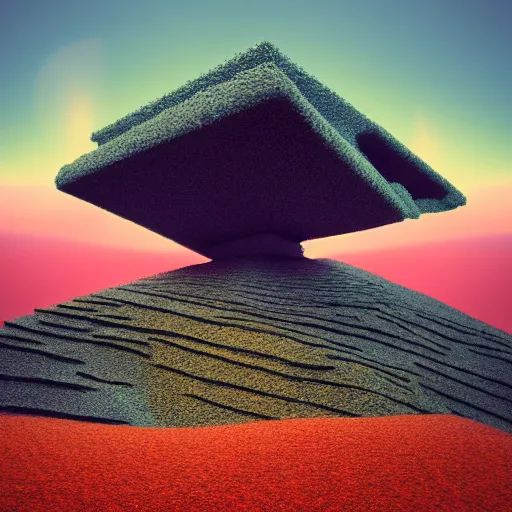 Image similar to a hd render of a landscape, by beeple and salvador dali