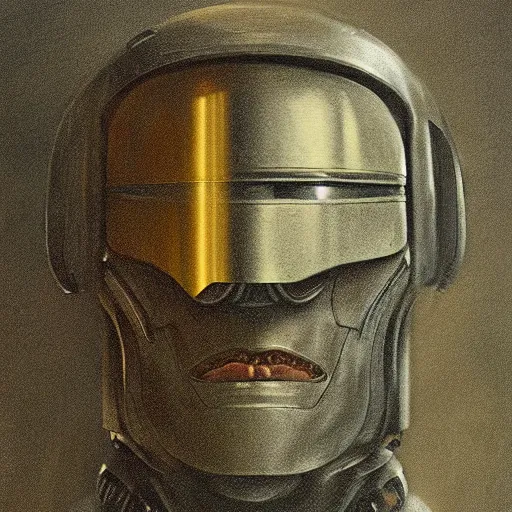 Prompt: a detailed illustration of robocop by agostino arrivabene