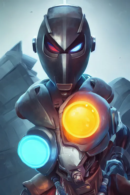 Image similar to epic mask helmet robot ninja portrait stylized as fornite style game design fanart by concept artist gervasio canda, behance hd by jesper ejsing, by rhads, makoto shinkai and lois van baarle, ilya kuvshinov, rossdraws global illumination radiating a glowing aura global illumination ray tracing hdr render in unreal engine 5