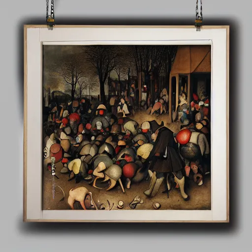 Image similar to a beautiful painting by Grosnez and JUAN PABLO BOLDAN, masterpiece, child's drawing bipedal vintage universal web of galaxy jewels by Pieter Bruegel the Elder, Rendered in Cinema4