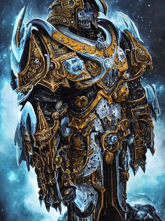 Prompt: portrait art of 8k ultra realistic undead space marine lich king, ornate intricate smashed galaxy helmet , detailed intricate ornate armour,blade runner, cybernetic, full of colour, cinematic lighting, battered, trending on artstation, 4k, hyperrealistic, focused, extreme details,unreal engine 5, cinematic, masterpiece, art by ayami kojima, giger