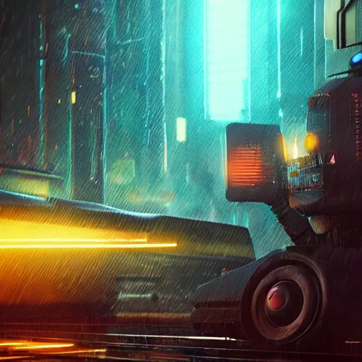 Image similar to professional photo of robot cat, cyberpunk background, blade runner, hyperrealistic masterpiece, trending on artstation, cgsociety, kodakchrome, golden ratio, cinematic, composition, beautiful lighting, hyper detailed, sharp focus, octane render, 4 k, unreal engine